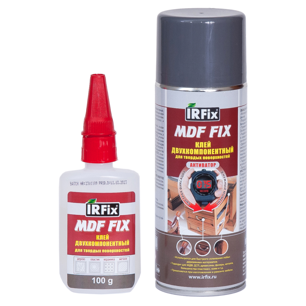 IRFIX Двухкомпонентный цианакрилатный клей MDF FIX (200мл /50гр) 1/12