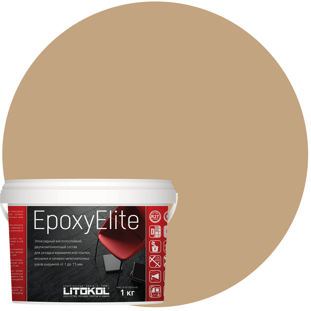 EpoxyElite E.09 ПЕСОЧНЫЙ эпоксидный состав для укладки и затирки моз. и керам. плит (1,0 kg)