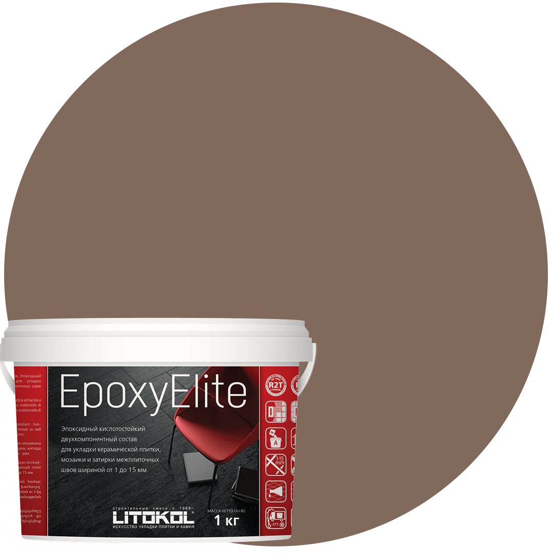 EpoxyElite E.12 ТАБАЧНЫЙ эпоксидный состав для укладки и затирки моз. и керам. плит (1,0 kg)