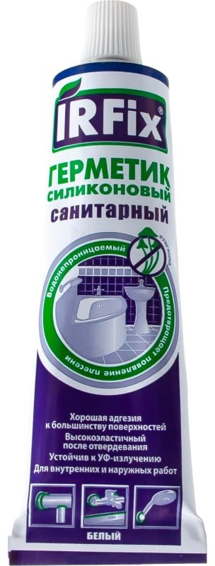 IRFIX Герметик силиконовый санитарный IRFIX бесцветный (60мл) 1/12