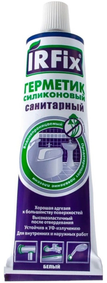 IRFIX Герметик силиконовый санитарный IRFIX белый (60мл) 1/15
