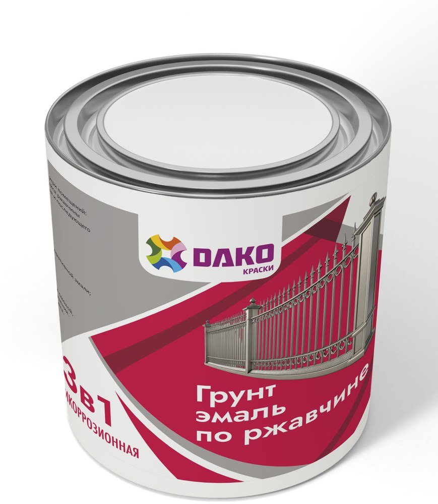 Грунт эмаль 3 в 1 черный 2,6 кг. Dako краски