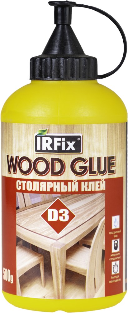IRFIX Клей столярный WOOD GLUE D3 молочный (500гр) 1/12